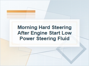 Morning Hard Steering After Start: Low Fluid?