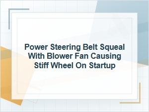 Power Steering Belt Squeal and Stiff Steering at Startup